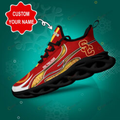 USC Trojans Logo Unique Pattern Custom Name 3D Max Soul Sneaker Shoes