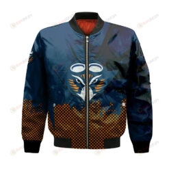 UT Martin Skyhawks Bomber Jacket 3D Printed Basketball Net Grunge Pattern