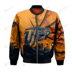 UTEP Miners Bomber Jacket 3D Printed Basketball Net Grunge Pattern