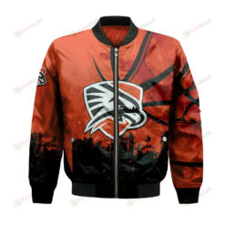 UTPB Falcons Bomber Jacket 3D Printed Basketball Net Grunge Pattern