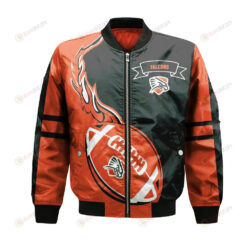 UTPB Falcons Bomber Jacket 3D Printed Flame Ball Pattern