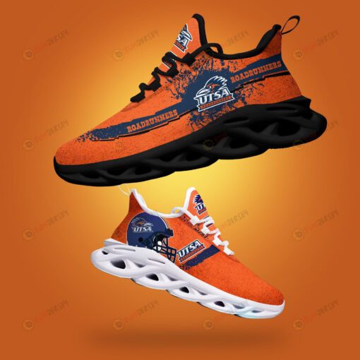 UTSA Roadrunners Logo Helmet And Splatter Pattern 3D Max Soul Sneaker Shoes