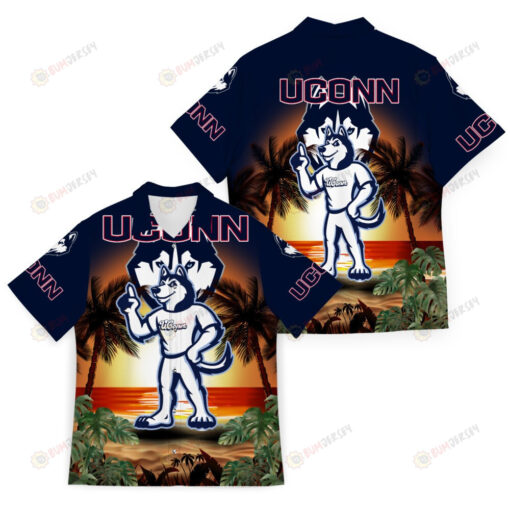 Uconn Huskies Sunset Champions Basketball 2023 Hawaiian Shirt SH1