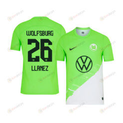 Ulysses Llanez 26 VfL Wolfsburg 2023-24 Home YOUTH Jersey - Green