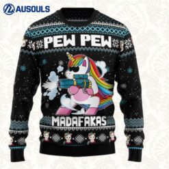 Unicorn Pew Pew Ugly Sweaters For Men Women Unisex