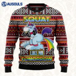 Unicorn Squat Like No Tomorrow Ugly Sweaters For Men Women Unisex