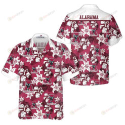 Unique Tropical Alabama Crimson Tide Palm Hibiscus Pattern Hawaiian Shirt SH1