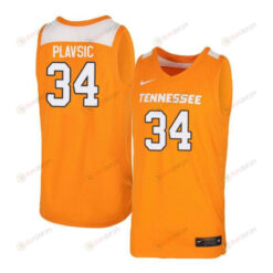 Uros Plavsic 34 Tennessee Volunteers Elite Basketball Men Jersey - Orange White