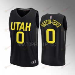 Utah Jazz 0 Talen Horton-Tucker Statement Edition Men Jersey 2022-23 Fast Break Player Black