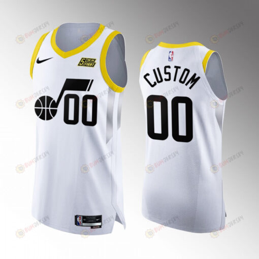 Utah Jazz 00 Custom White Jersey 2022-23 Association Edition