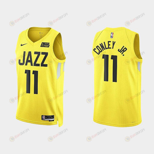 Utah Jazz 11 Mike Conley Jr. 2022-23 Icon Edition Yellow Men Jersey