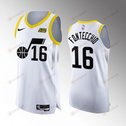 Utah Jazz 16 Simone Fontecchio White Jersey 2022-23 Association Edition