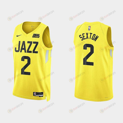 Utah Jazz 2 Collin Sexton Icon Edition Yellow Men Jersey 2022-23