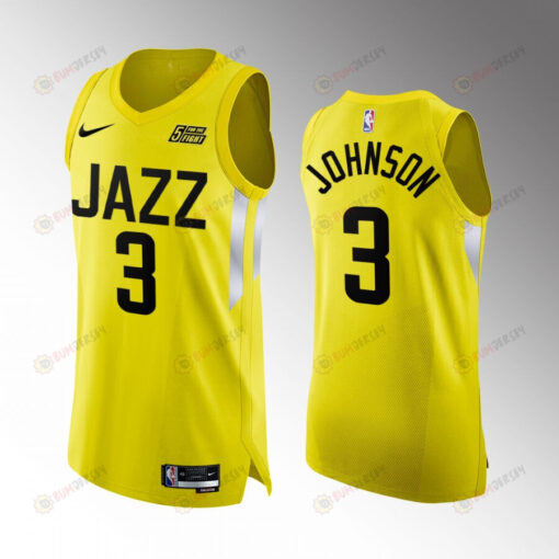 Utah Jazz 3 Stanley Johnson Yellow Jersey 2022-23 Icon Edition