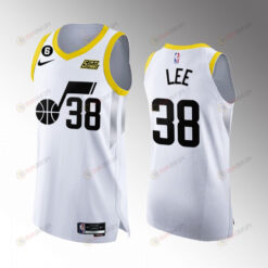 Utah Jazz 38 Saben Lee White Jersey 2022-23 Association Edition