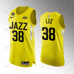 Utah Jazz 38 Saben Lee Yellow Jersey 2022-23 Icon Edition