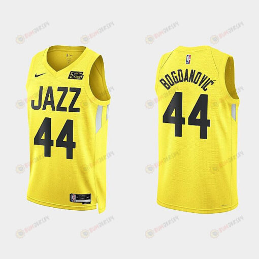 Utah Jazz 44 Bojan Bogdanovic 2022-23 Icon Edition Yellow Men Jersey