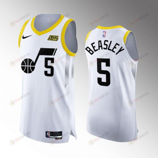 Utah Jazz 5 Malik Beasley White Jersey 2022-23 Association Edition