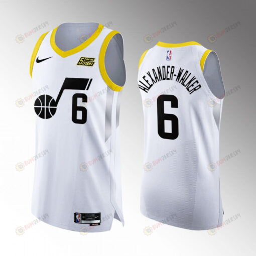 Utah Jazz 6 Nickeil Alexander-Walker White Jersey 2022-23 Association Edition