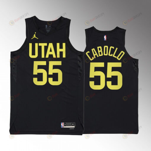 Utah Jazz Bruno Caboclo 55 2022-23 Statement Edition Black Jersey