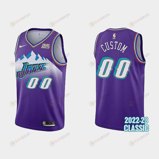 Utah Jazz Custom 00 2022-23 Classic Edition Purple Men Jersey