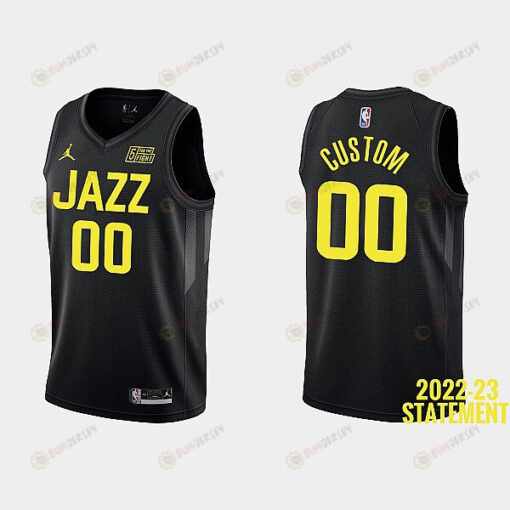 Utah Jazz Custom 00 Black 2022-23 Statement Edition Men Jersey