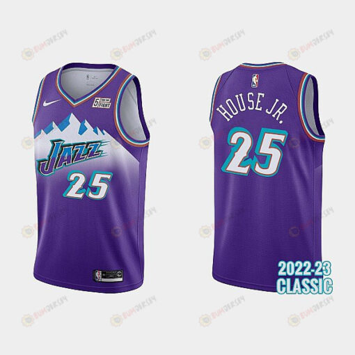 Utah Jazz Danuel House Jr. 25 2022-23 Classic Edition Purple Men Jersey