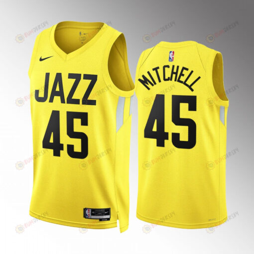 Utah Jazz Donovan Mitchell 45 2022-23 Icon Edition Yellow Men Jersey