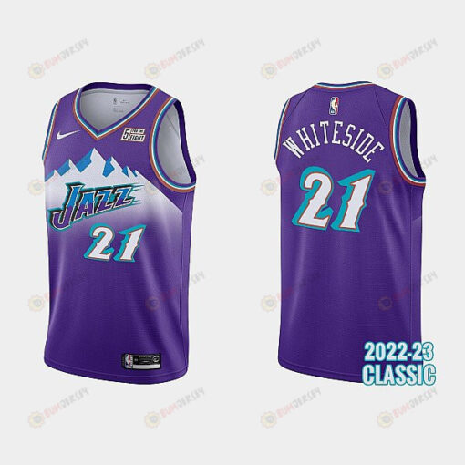 Utah Jazz Hassan Whiteside 21 2022-23 Classic Edition Purple Men Jersey