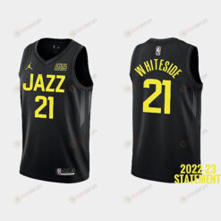 Utah Jazz Hassan Whiteside 21 Black 2022-23 Statement Edition Men Jersey