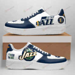 Utah Jazz Logo Pattern Air Force 1 Printed In Blue White