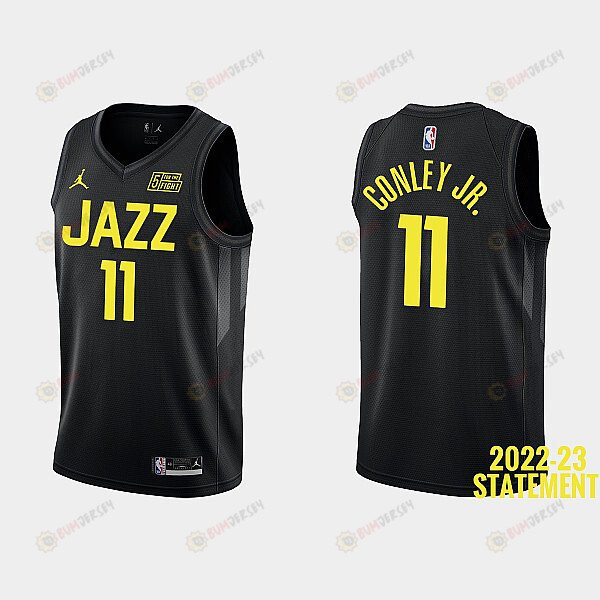 Utah Jazz Mike Conley Jr. 11 Black 2022-23 Statement Edition Men Jersey