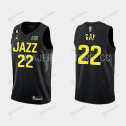 Utah Jazz Rudy Gay 22 Black 2022-23 Statement Edition Men Jersey