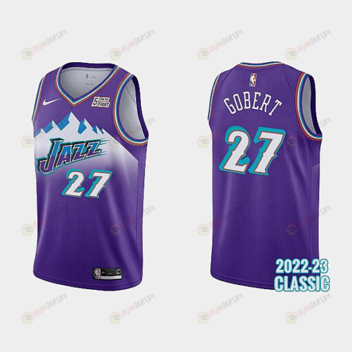 Utah Jazz Rudy Gobert 27 2022-23 Classic Edition Purple Men Jersey