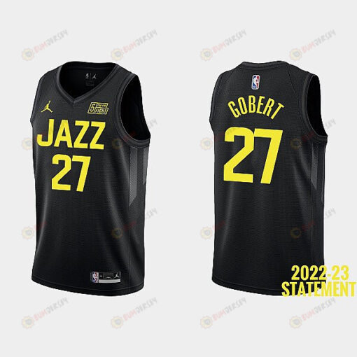 Utah Jazz Rudy Gobert 27 Black 2022-23 Statement Edition Men Jersey