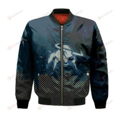 Utah State Aggies Bomber Jacket 3D Printed Basketball Net Grunge Pattern