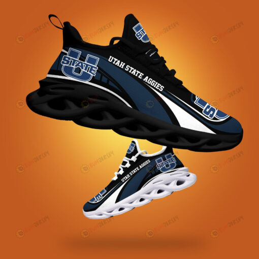 Utah State Aggies Logo 3D Max Soul Sneaker Shoes In Blue Navy