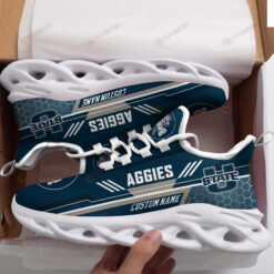 Utah State Aggies Logo Custom Name Pattern 3D Max Soul Sneaker Shoes