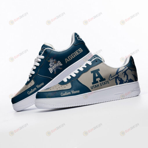 Utah State Aggies Mascot Logo Pattern Custom Name Air Force 1 Printed