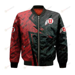 Utah Utes Bomber Jacket 3D Printed Abstract Pattern Sport