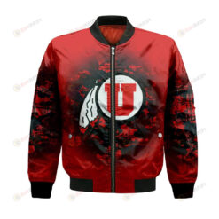 Utah Utes Bomber Jacket 3D Printed Camouflage Vintage