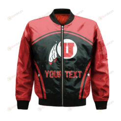 Utah Utes Bomber Jacket 3D Printed Custom Text And Number Curve Style Sport