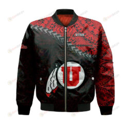 Utah Utes Bomber Jacket 3D Printed Grunge Polynesian Tattoo