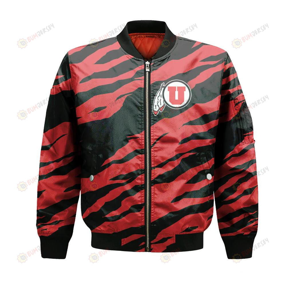 Utah Utes Bomber Jacket 3D Printed Sport Style Team Logo Pattern