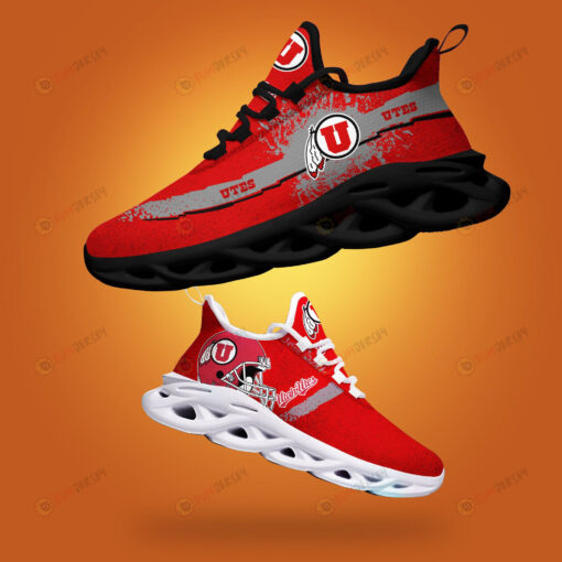 Utah Utes Logo Helmet And Splatter Pattern 3D Max Soul Sneaker Shoes