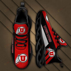 Utah Utes Logo Pattern 3D Max Soul Sneaker Shoes In Red Black White