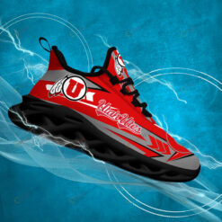 Utah Utes Logo Pattern 3D Max Soul Sneaker Shoes In Red Gray