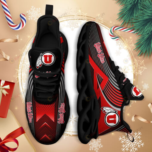 Utah Utes Logo Thin Stripe Pattern 3D Max Soul Sneaker Shoes