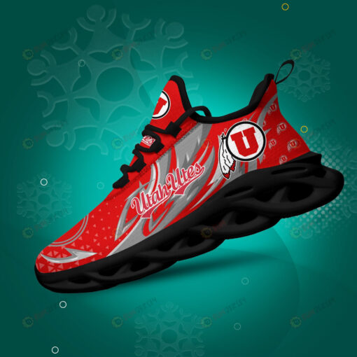 Utah Utes Logo Triangle Pattern Custom Name 3D Max Soul Sneaker Shoes