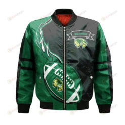 Utah Valley Wolverines Bomber Jacket 3D Printed Flame Ball Pattern